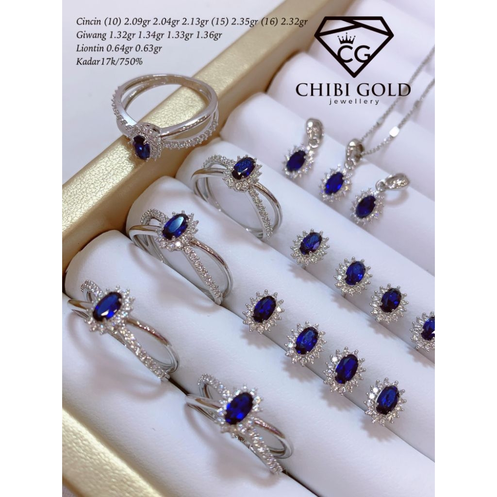 CHIBIGOLD - Anting mata biru emas 750% 17K A177609