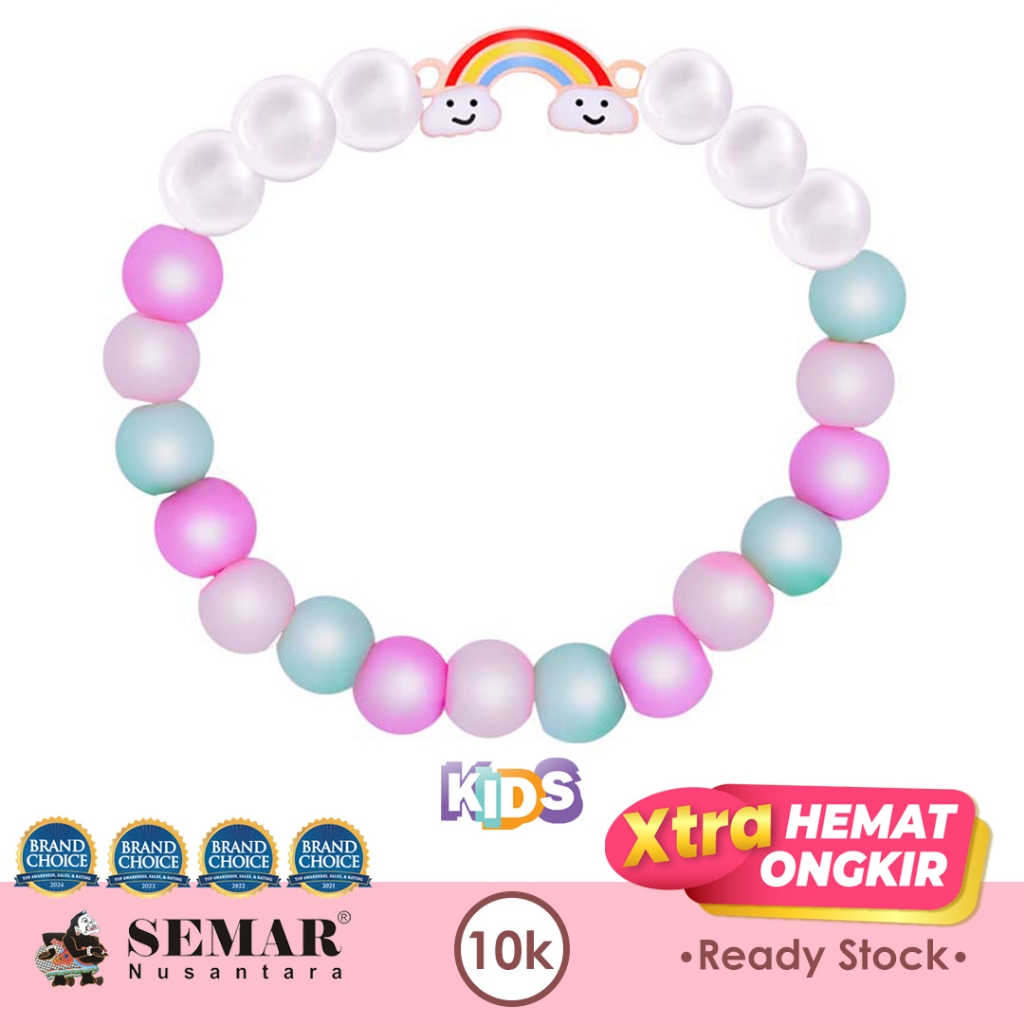 Gelang Emas Anak Candy Baby Colour Rainbow Gold 10K Semar Nusantara