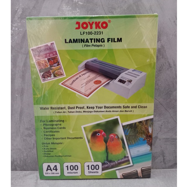 

Plastik Laminating Film A4 Joyko LF100-2231 ( 1 pak )
