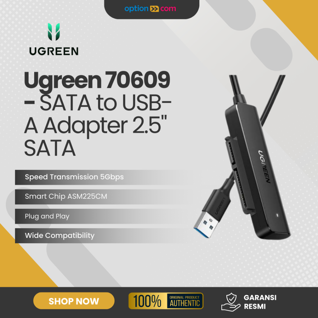 Ugreen Kabel USB A 3.0 to SATA 2.5" Adapter SSD HDD SATA Ugreen 70609 Original Garansi Resmi