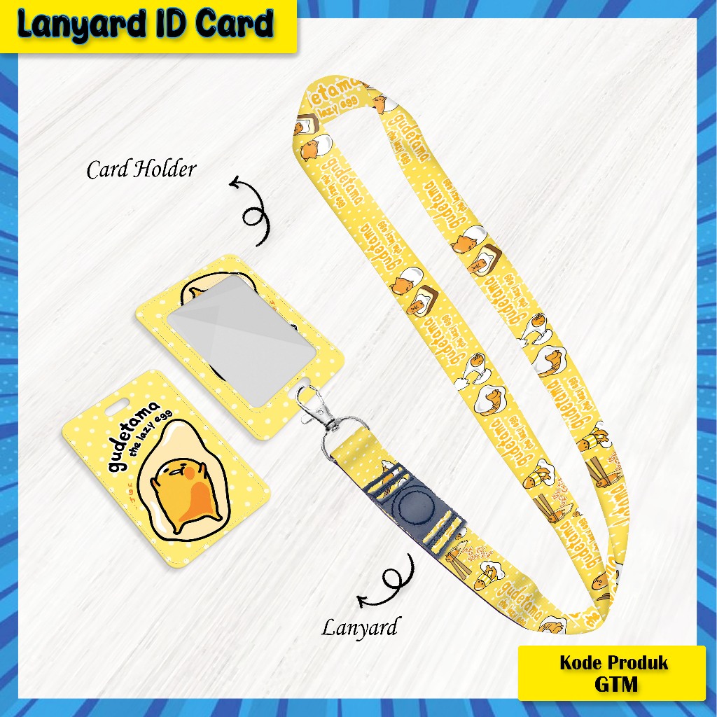 

[LANYARD ID CARD] Strap Lanyard Card Holder Gudetama tali hp - gantungan kunci - Id card