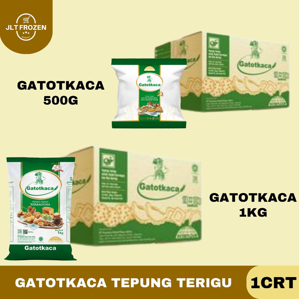 Gatot Kaca Tepung Terigu / Terigu Serbaguna / Tepung GatotKaca Kemasan 1Kg/500g 1 Karton