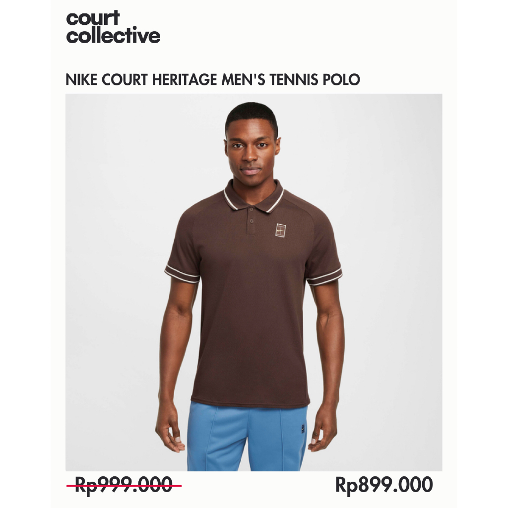 Nike Court Heritage Men's Tennis Polo - Baroque Brown