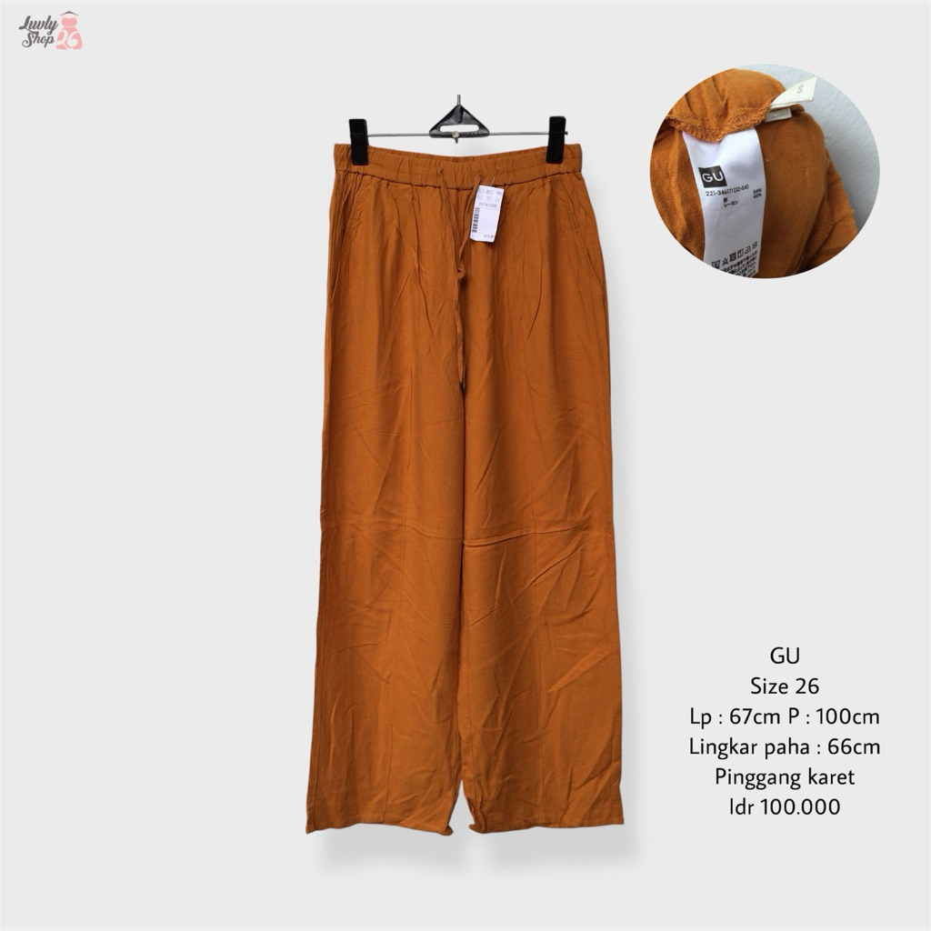 Gu by uniqlo celana kulot linen