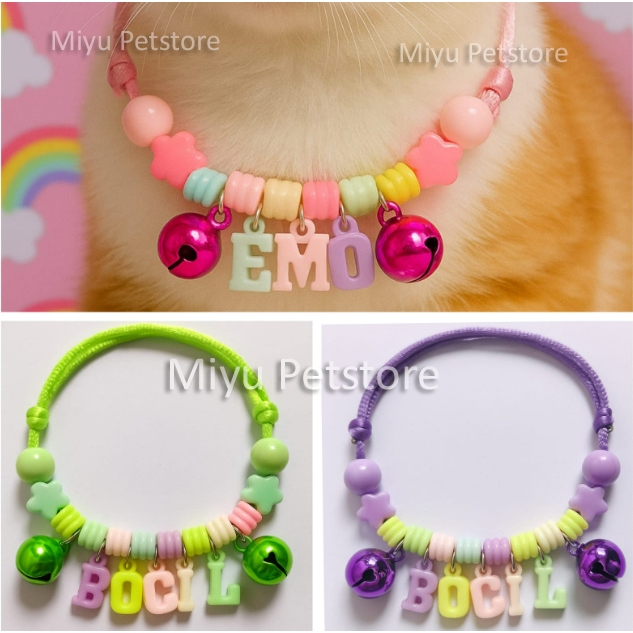 Kalung Nama Kucing Kalung Kitten Custom Nama Kalung Kucing Custom Nama Kalung Kucing Manik