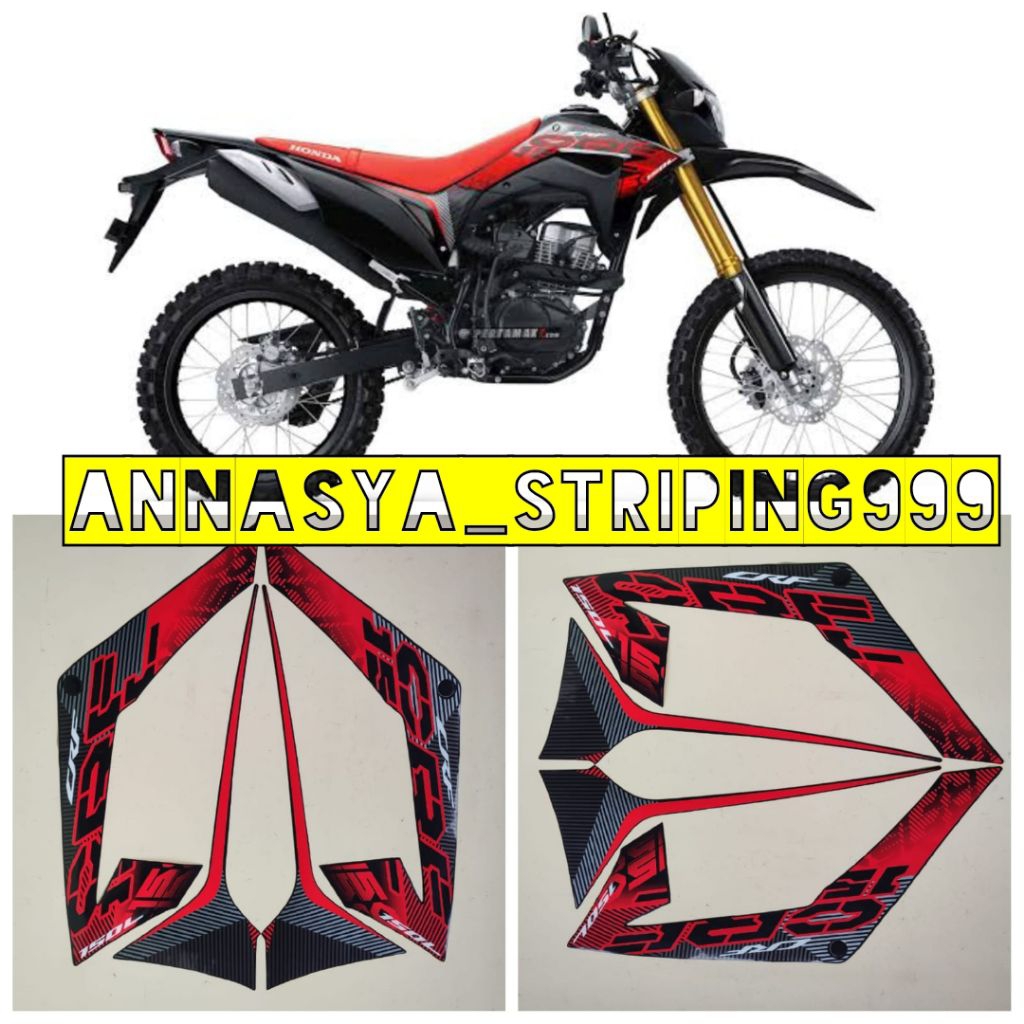 Stiker List Body Motor CRF 150L 2022 Merah Fullseat Berkualitas