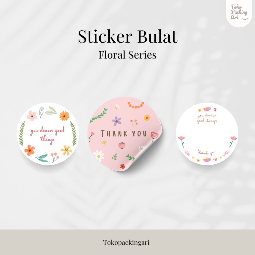 

Stiker Bulat Floral Series | Sticker Bulat Thank You | Stiker Bulat Segel | Sticker Bunga