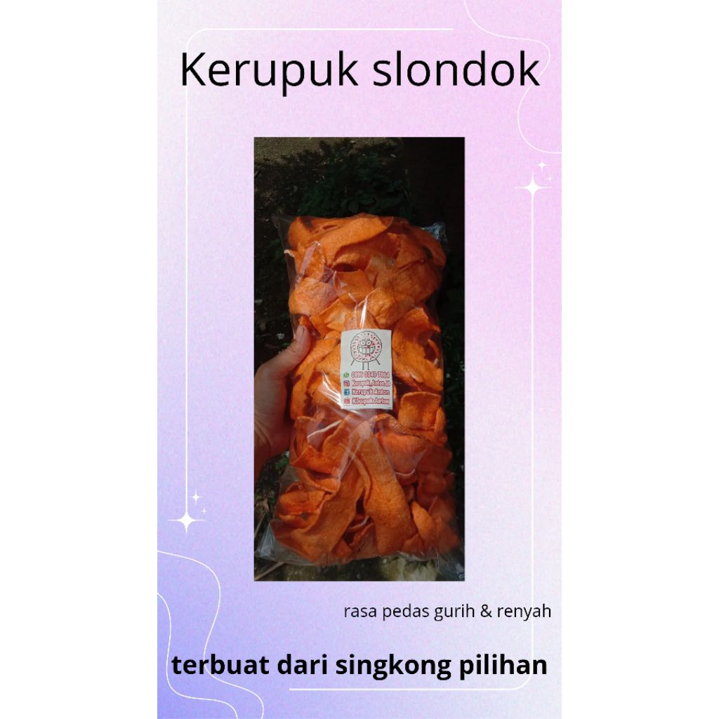 

kerupuk slondok pedas 1 bal