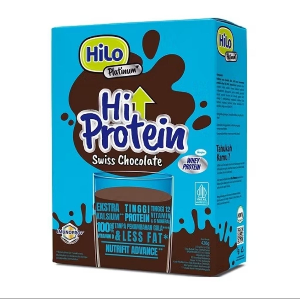 

HILO PLATINUM 460GR (12 sachet) RASA SWISS CHOCOLATE / SUSU TINGGI PROTEIN