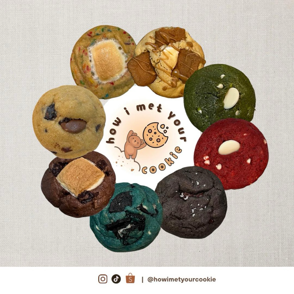 

Soft baked cookies thick cookies premium (min order 3 pcs mix)