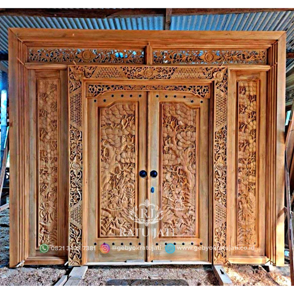 TERLARIS Pintu Gebyok | Gebyok Ukir | Gebyok Ukir Jepara | Gebyok Gunungan Relief | Gebyok Mininalis