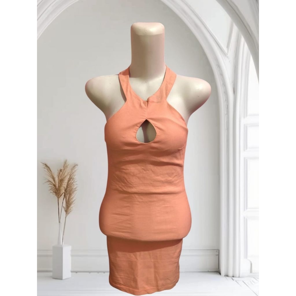 Mini Dress Peach Baju Penyanyi Panggung LC