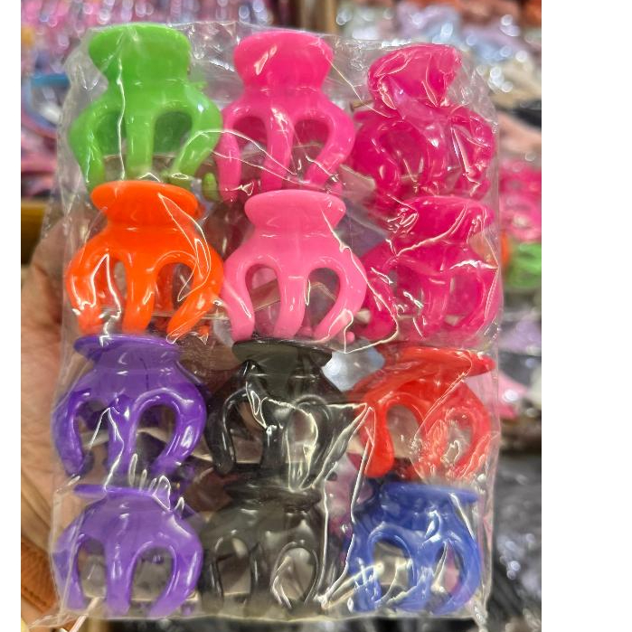 12Pcs Jepit Rambut Jedai Gurita Warna Warni  Besar 5Cm- Grosir Jedai Gurita Besar