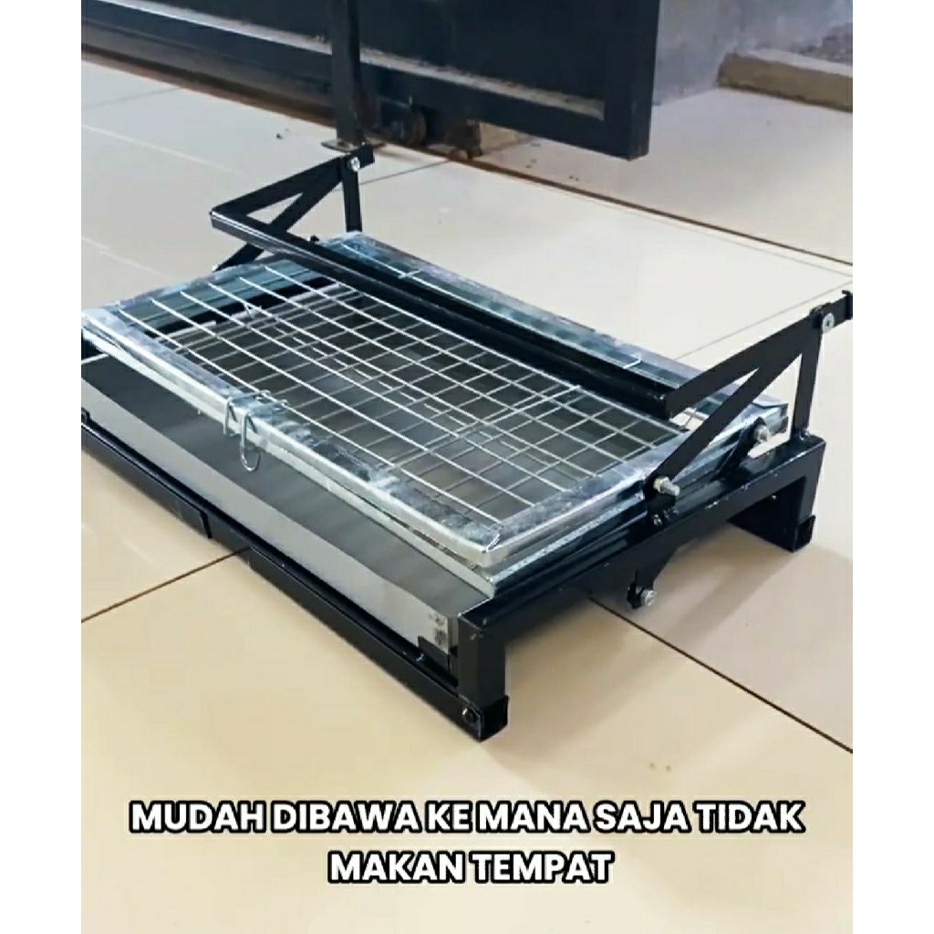 Alat pemanggang minimalis multifungsi 50 x 30 / bakaran putar untuk panggang ayam bakar