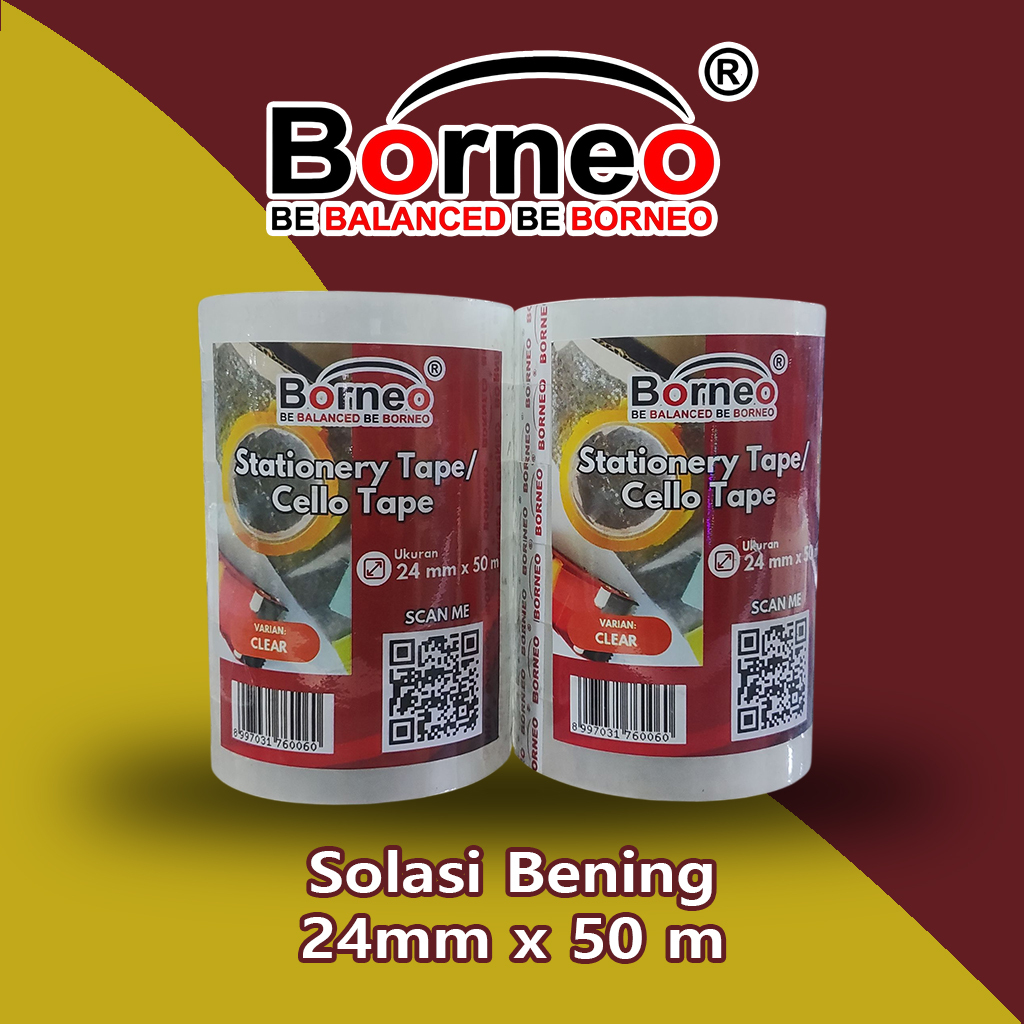 

Borneo Isolasi Selotip 10 Roll Bening 50m