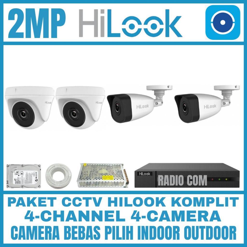 PAKET CCTV HILOOK 4 CHANNEL 4 KAMERA 2MP AUDIO SERIES BISA MEREKAM SUARA DAN VIDEO