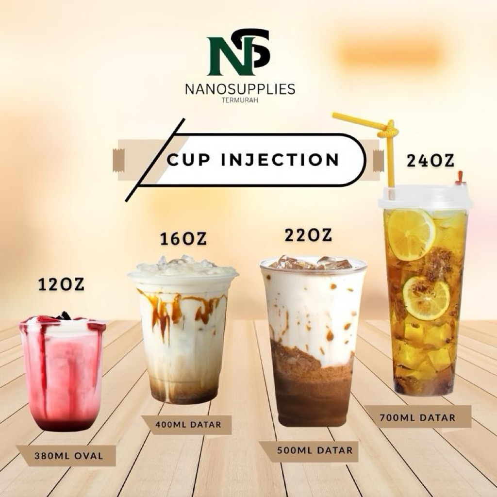 Cup Plastik Injection Tebal 12oz 16oz 22oz 24oz – Gelas Cup Twin Wall / Gelas Kopi Boba Thai Tea Foo