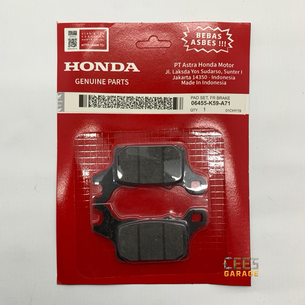 DISPAD DEPAN KAMPAS REM CAKRAM DEPAN GENIO BEAT 2020 SCOOPY NEW VARIO 150 K59