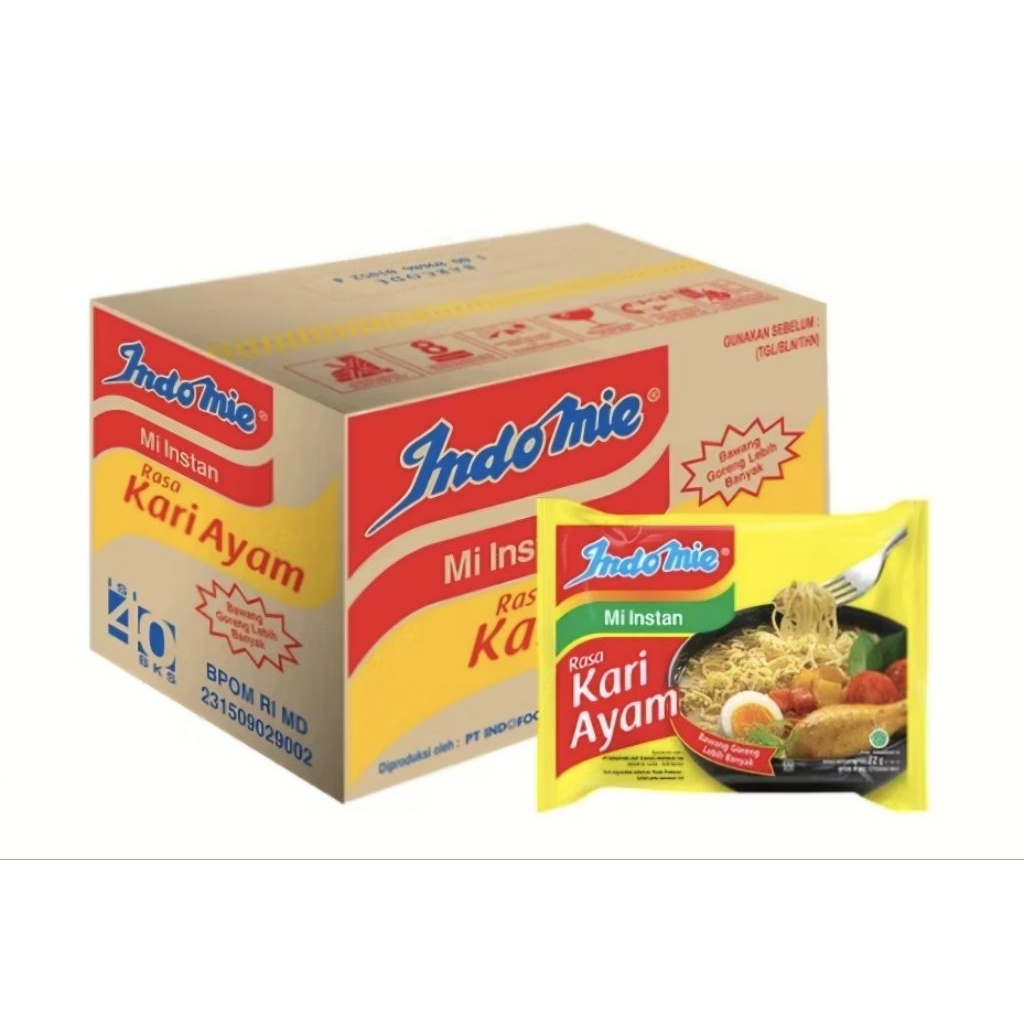 

Indomie Kari Ayam Mi instan Indomie 1 dus isi 40 bungkus