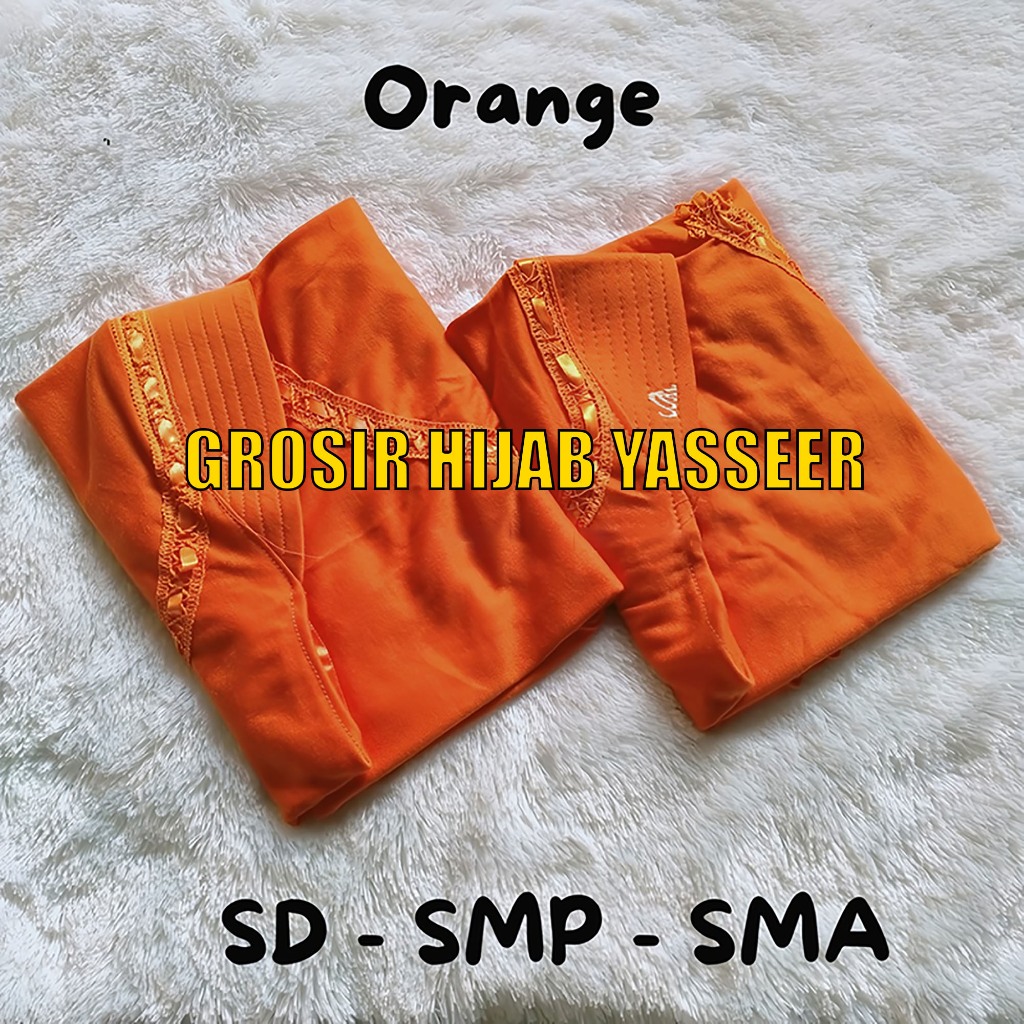 Kerudung Sekolah anak Rabbani warna Orange PAUD TK SD SMP / Jilbab Anak Rabbani Warna Orange