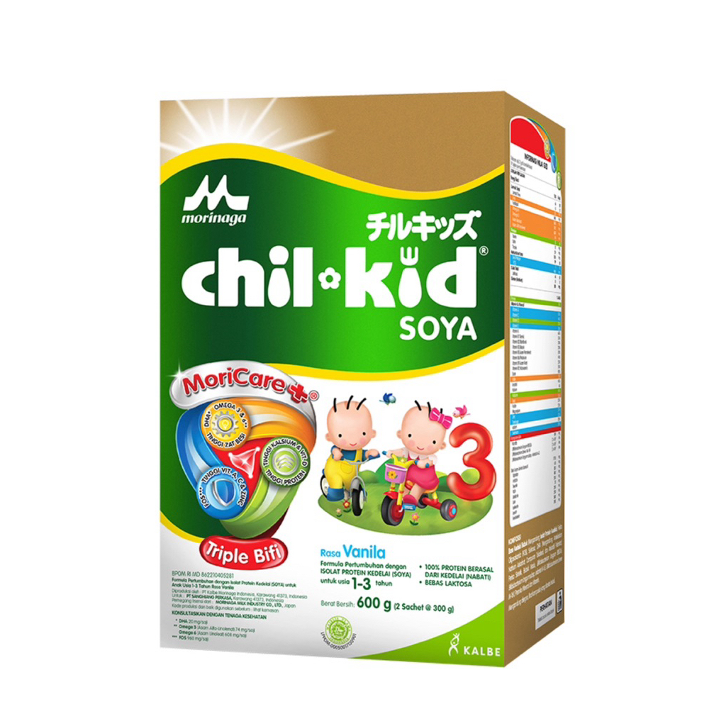 

Morinaga Chil Kid Soya 3 Susu Pertumbuhan Anak 1-3 Tahun Vanila 600 g & Vanila 200 g
