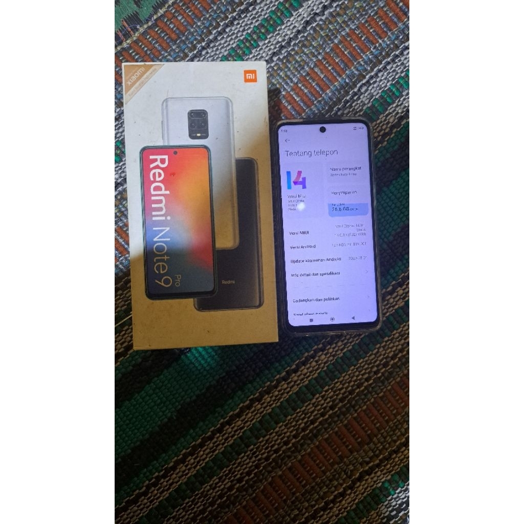 Redmi Note 9 Pro 6/64 fullset no minus butuh
