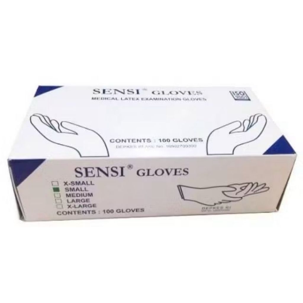 SARUNG TANGAN KARET SENSI/ DOKTER/ SENSI GLOVES ISI 100