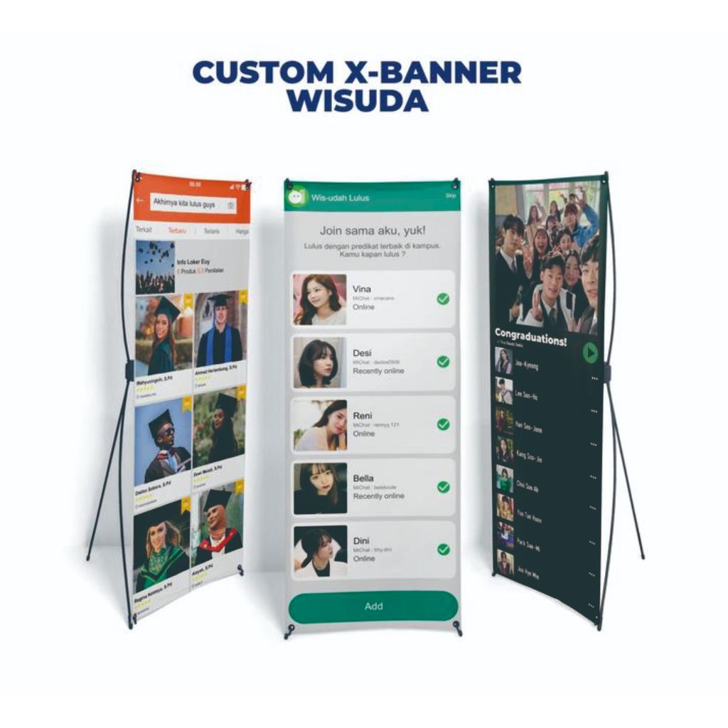 X Banner Wisuda Custom Netflix Spotify Free Rangka - Free Desain