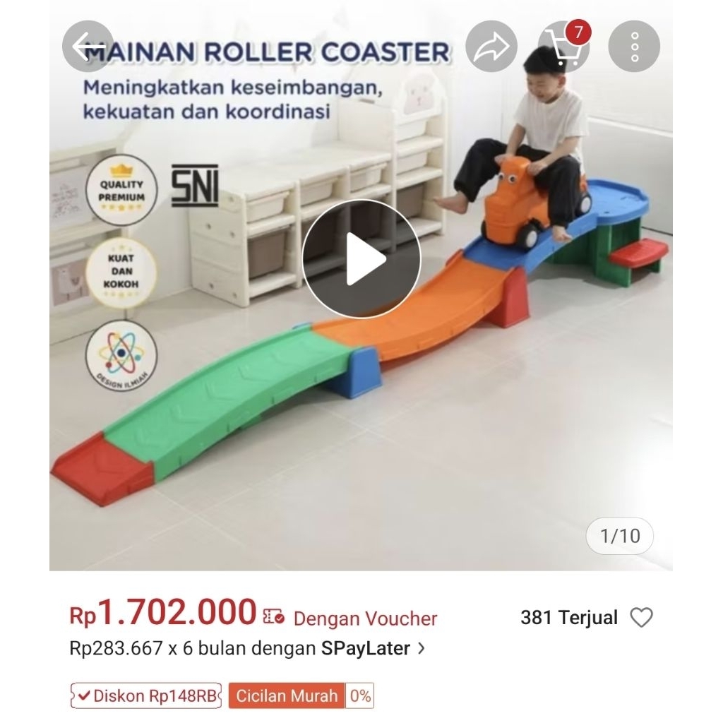 parklon roller coaster preloved bekas. playground mainan anak playhouse