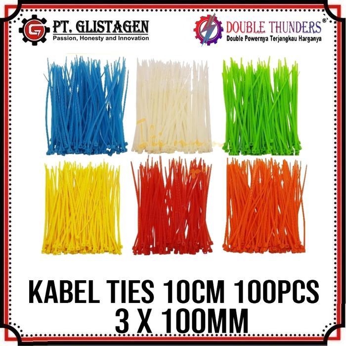 

Double Thunders Kabel Ties Tali Sabuk 10cm Kabel Tis Nylon Warna 3 x 100mm isi 100pcs
