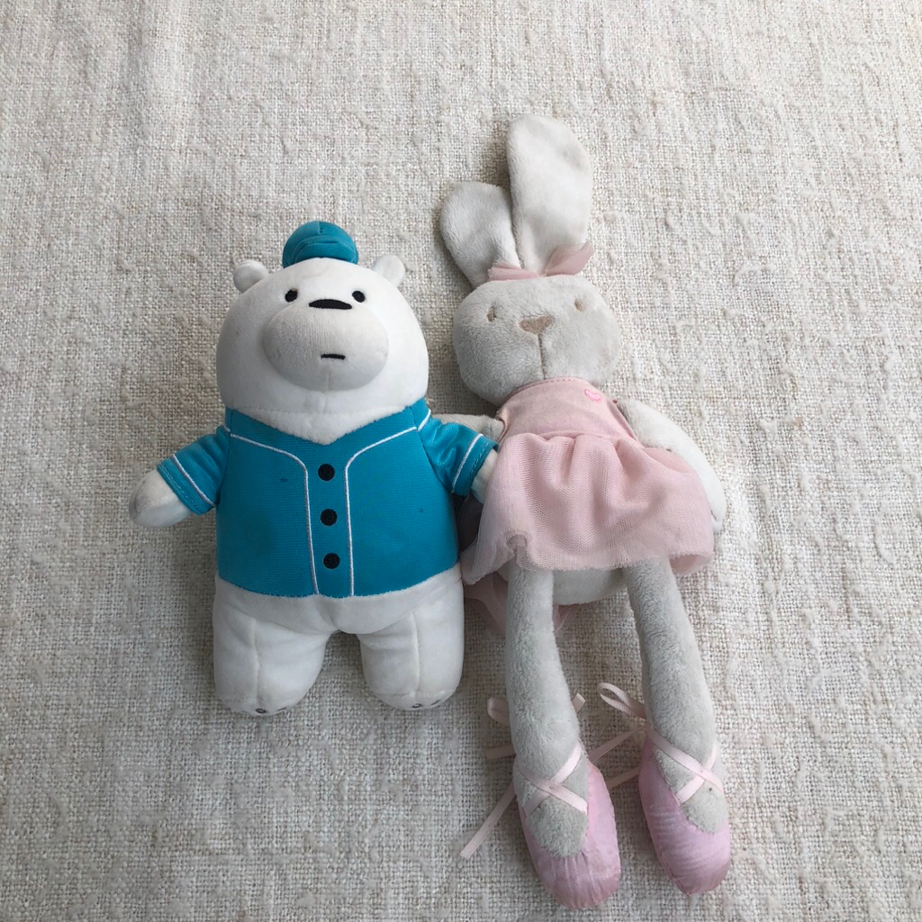 Bundling boneka beruang Miniso & kelinci balet preloved #miniso