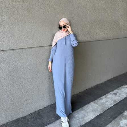 Pure Polo Dress kerah kancing depan Knit Busui BIG size