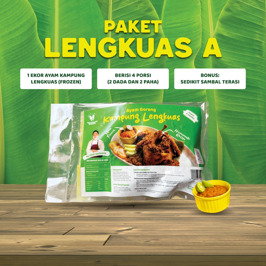 

PAKET A - Ayam Goreng Kampung Lengkuas by Chef Anthony – 1 Ekor Resep Otentik Praktis Tanpa Pengawet