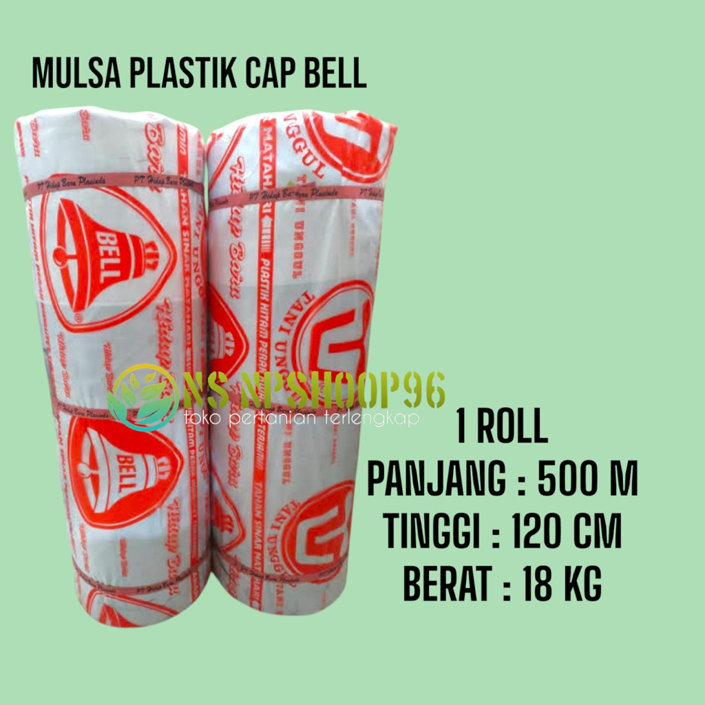 MULSA BELL 1 ROLL 18kg - lebar 120 cm plastik mulsa hitam perak mulsa silver mulsa pertanian