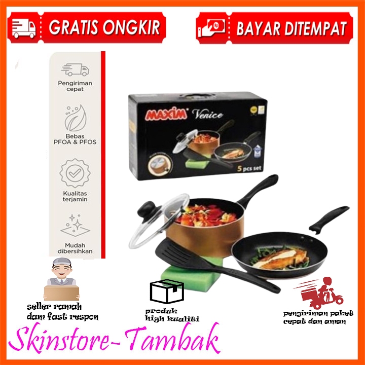 Maxim Panci Venice Set 5 Pcs - anti lengket