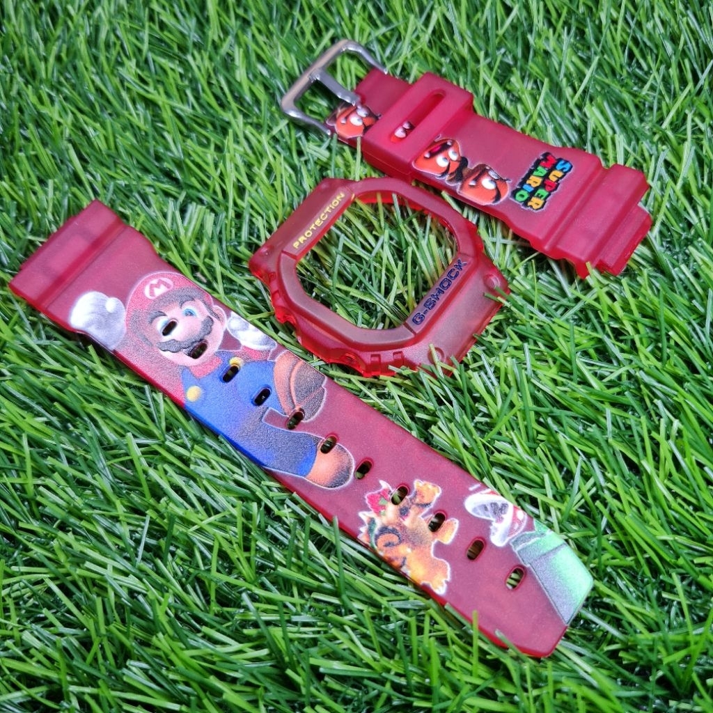 BNB BEZEL STRAP G-SHOCK DW-5600 DW-5700 GWX-5600 CUSTOM RED SUPER MARIO