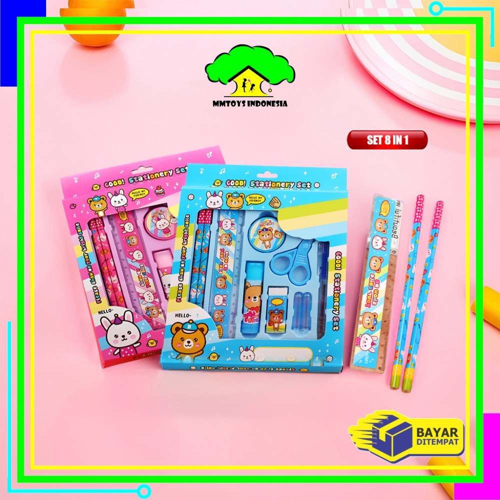 

EC MI-A26 Alat Tulis Set 8in1 Karakter Stationery Kids / Paket Alat Tulis Anak TK / Set School Supplies for Child Writing Gift Eraser Ruler