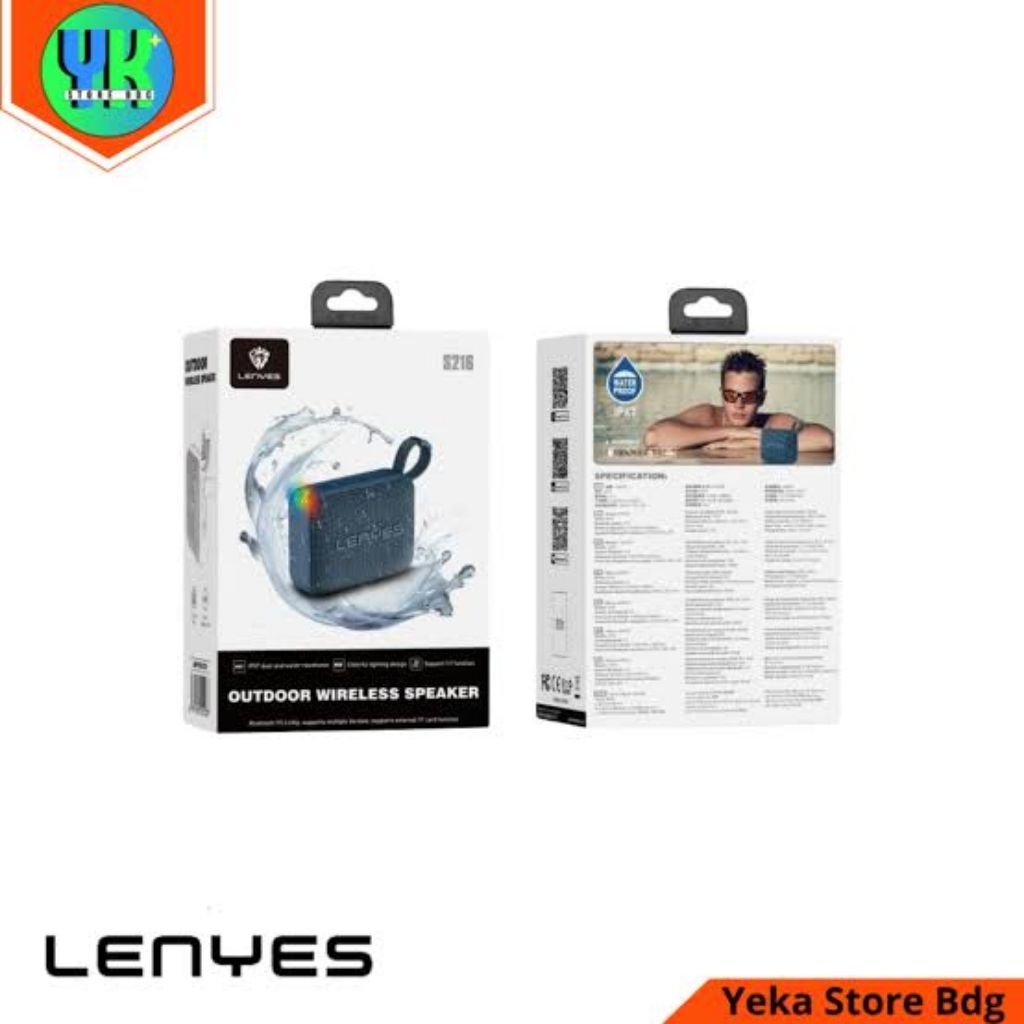 LENYES S216 Wireless Speaker Bluetooth 5.3 Portable Waterproof IPX7 RGB Light Music Box TWS