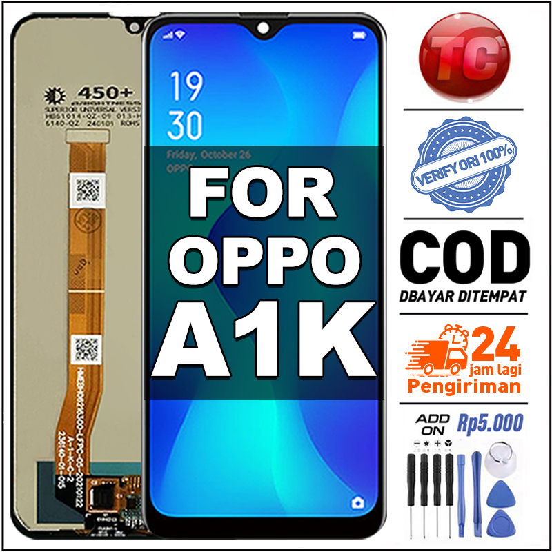 TC LCD For OPPO A1K Fullset hp Touchscreen Kompatibel untuk Glass Touch Screen Digitizer COD