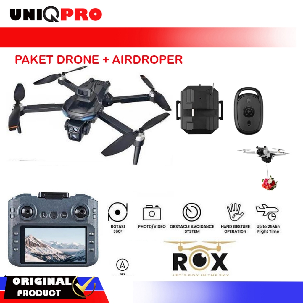 PAKET DRONE MANCING FISHING GPS AIRDROPER ROX X9 LITE SC REMOTE LAYAR AIRDROP