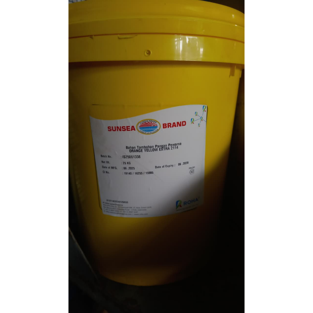 

Pewarna Makanan Bubuk Orange Yellow 25KG KHUSUS INSTAN