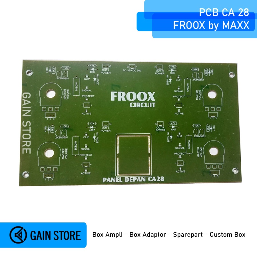 PCB Panel depan BOX PANEL CA 28 AMPLI