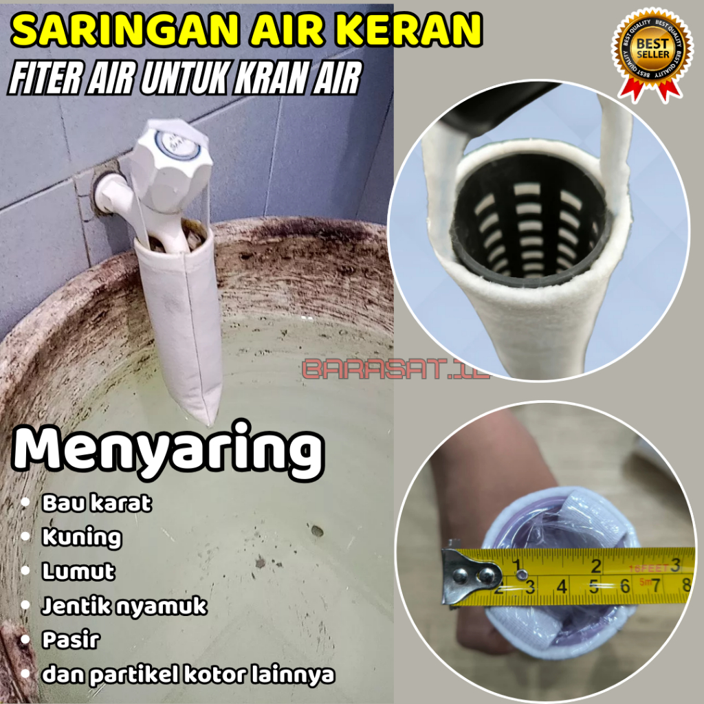 Filter air dengan corong  Saringan air fleksibel Filter kantong kran penyaring penjernih saringan ai