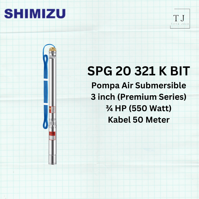 Pompa Air Submersible SHIMIZU SPG 20 321 K BIT 3/4 HP Kabel Pompa Sible Pompa Satelit