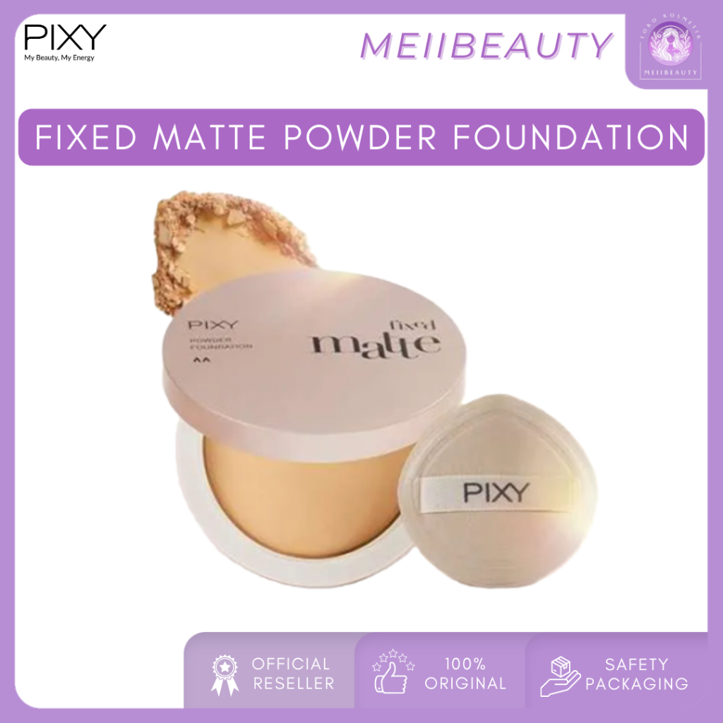 PIXY Fixed Matte Powder Foundation | Power Cover Formula Bedak Padat Compact Tahan Lama