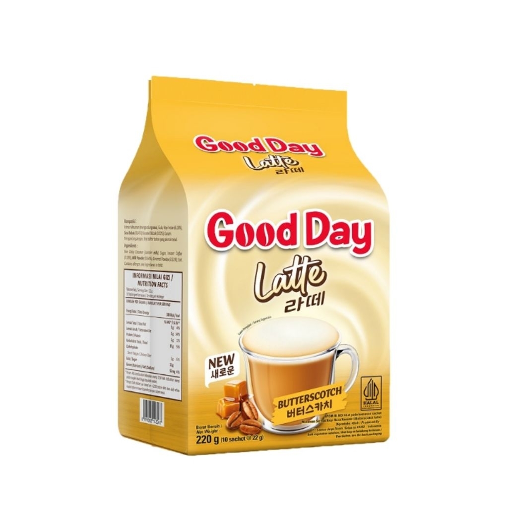 

Good Day Kopi Bubuk Instan Latte ButterScotch 10 x 22 g