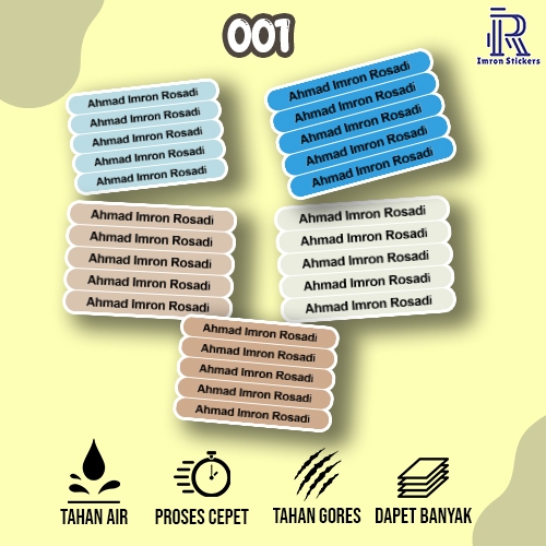 

Stiker Label Nama Custom - Perlengkapan sekolah (buku, alat tulis, crayon, pensil)