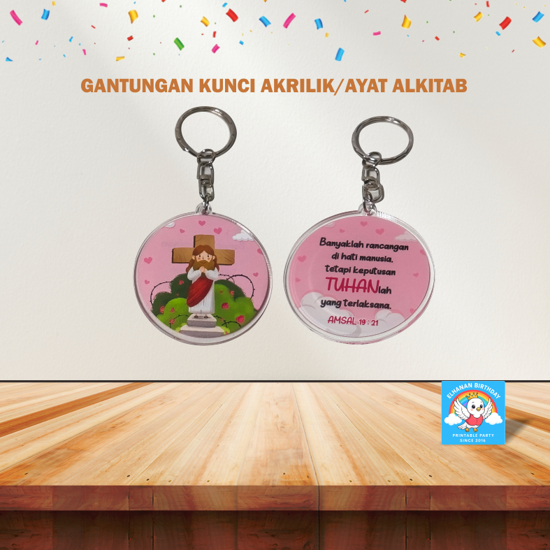 GANTUNGAN KUNCI AKRILIK AYAT ALKITAB
