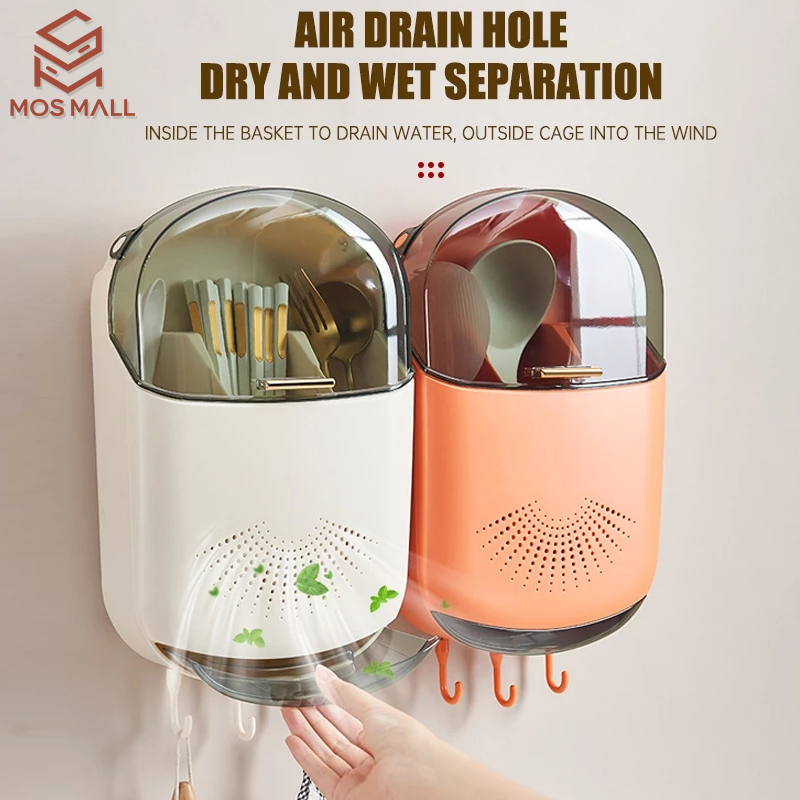 TERLARIS [RAK PIRING BESAR] Rak Piring Plastik Rak Pengering Piring Rak piring tertutup / Sendok