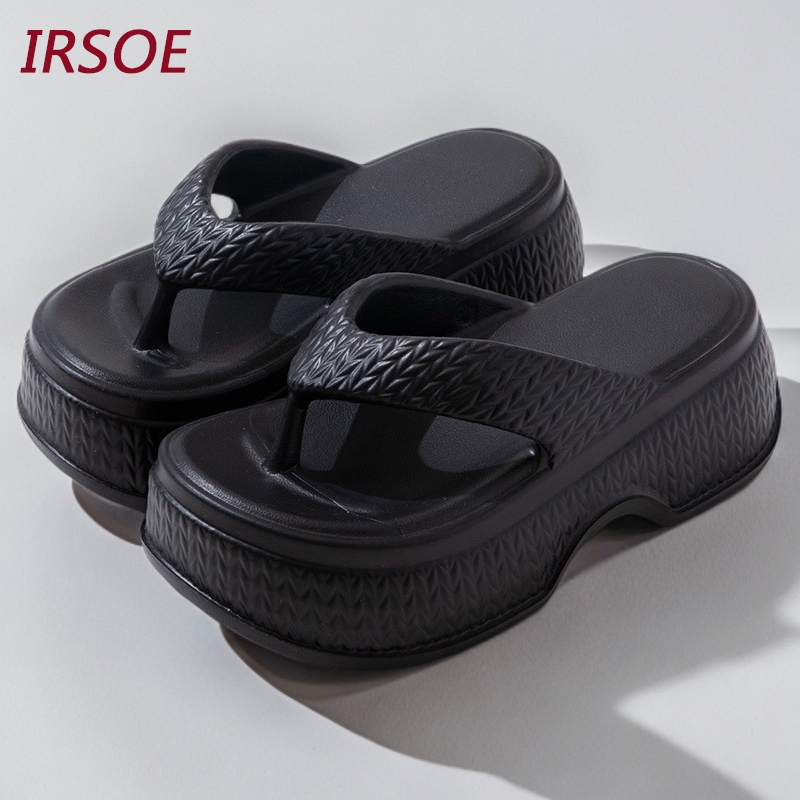 IRSOE Sandal Wanita Jepit Karet Tinggi 5.5cm KoreaTerbaru Casual Premium Sendal Slop Wanita Dewasa J